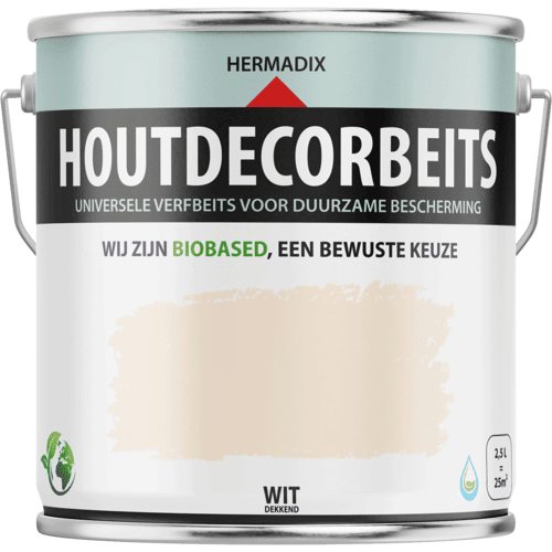 Hermadix Houtdecor Verfbeits Dekkend - 2,5 liter - 619 Wit