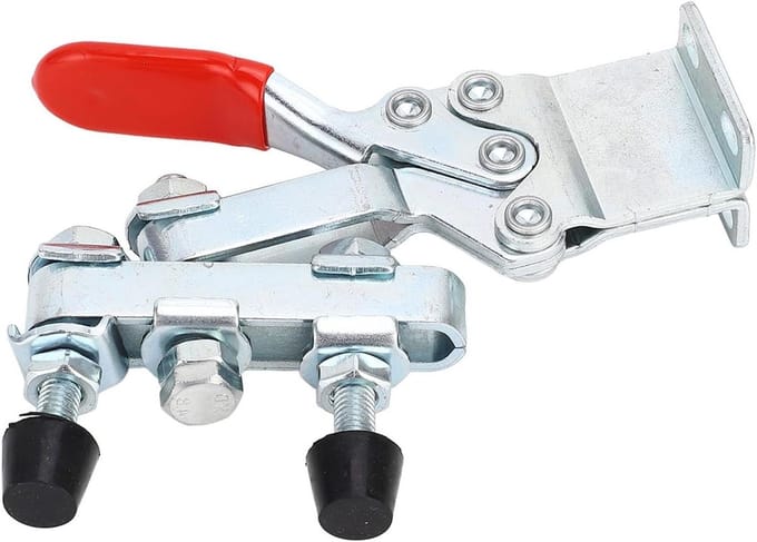 Horizontale Snelspanner - Werkplaatspanner - Metaalbewerking - Dubbele Kop - 500 Lb Capaciteit - Zilverkleurig