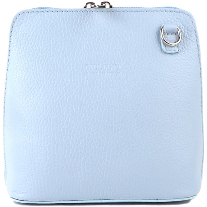 Giuliano lederen schoudertas Allison - Licht blauw - Dames - Made in Italy