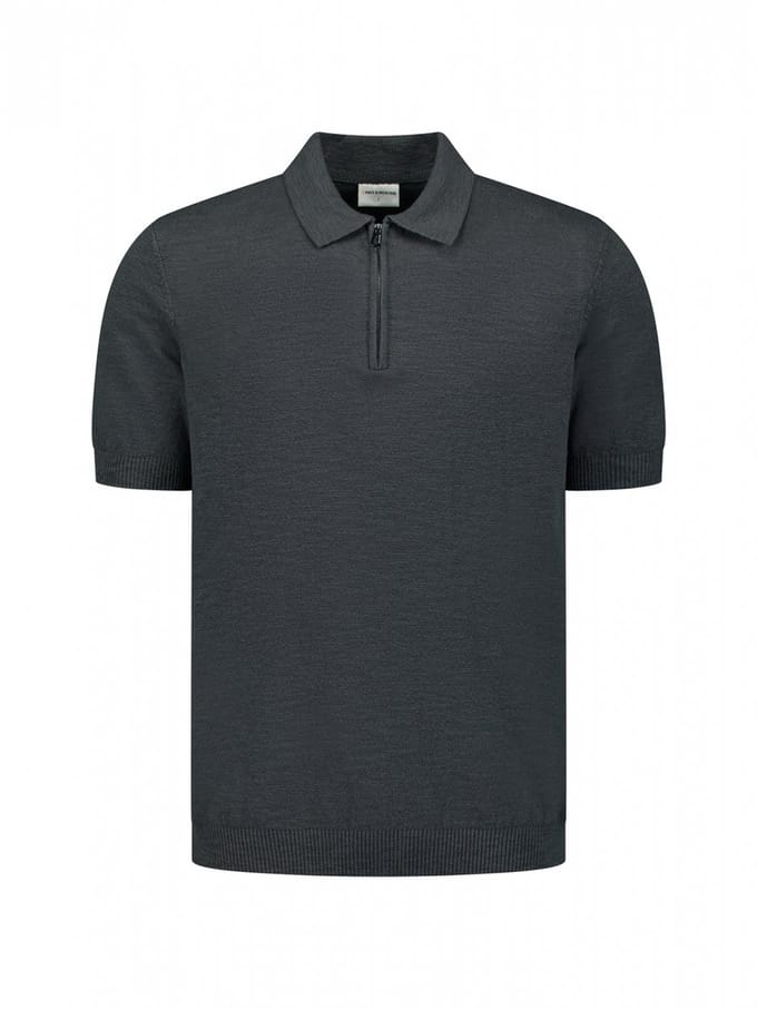 Gebreide polo met rits