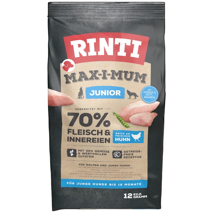 Rinti Max-i-mum Junior Kip Hondenvoer - 12 kg