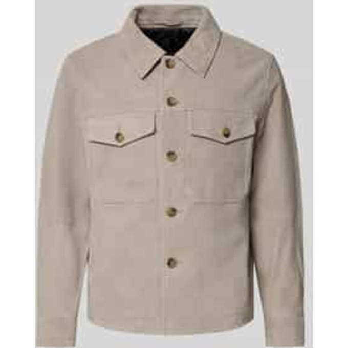 Regular fit leren jack van echt Chevreau-suède Model 'THOM'