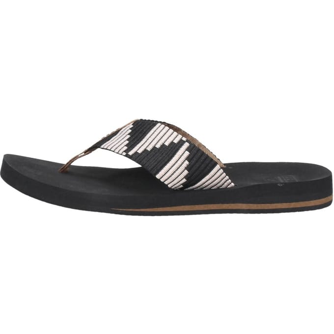 Reef Spring Wovenpebble Dames Slippers - Zwart/Bruin - Maat 36