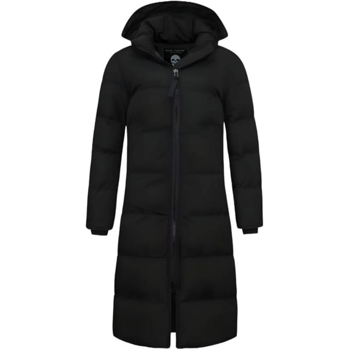 Lange Puffer Jas Dames Getailleerd - 8606ZCNW- Zwart