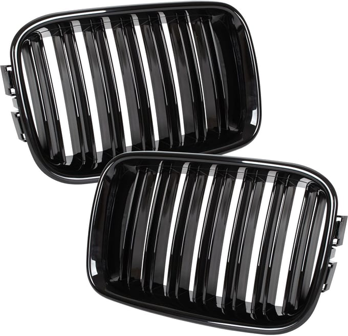 Modecar – BMW 3 E36 Grille – Zwart Glanzend – Dubbele Strepen – 1991-1996 – Links en Rechts