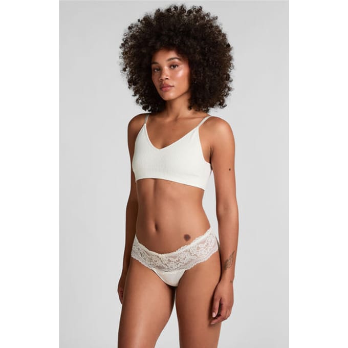 Hunkemöller Dames Lingerie Boxerstring Florence - Wit - maat M