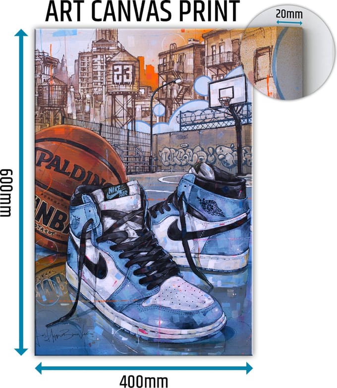 Sneaker canvas basketball university blue 40x60 cm