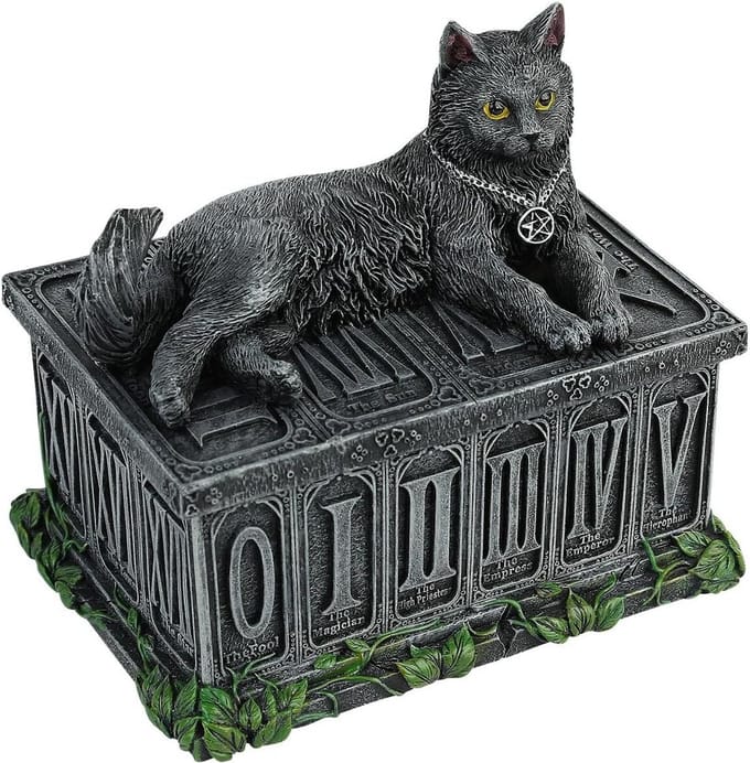 Tarotbox Fortune's Watcher - 17 cm Zwart Hars