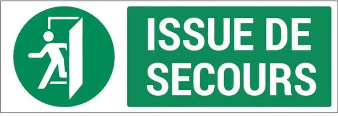 Issue de secours sticker met pictogram | 21 x 7 cm