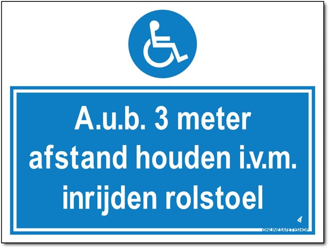 Afstand houden bord - Forex - 40 x 30 cm - Weerbestendig