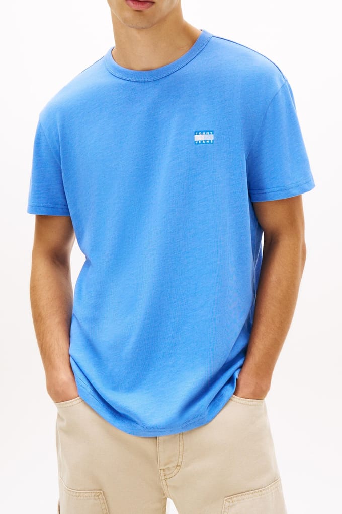 Tommy Hilfiger Regular Badge Tee Blue Twilight Größe: L | Basic T-Shirts Outlet | Herren | Blau