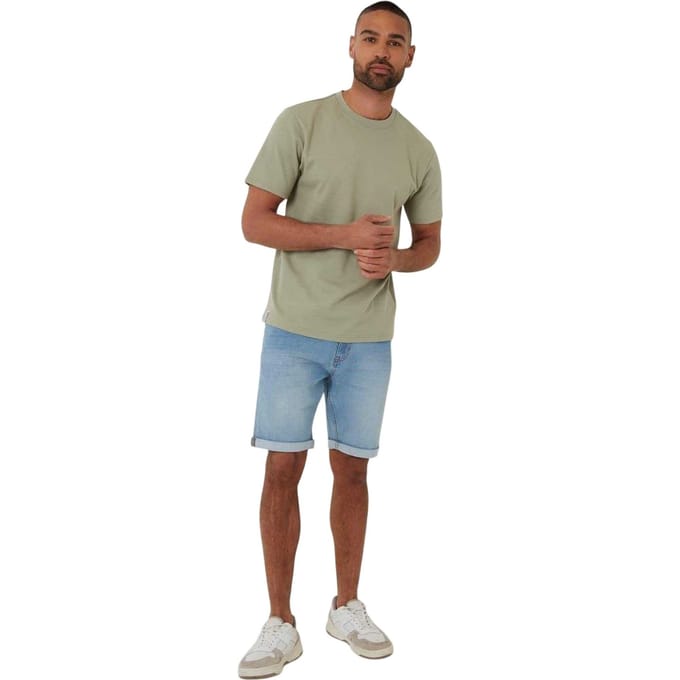 Threadbare Heren-T-shirt met ottoman-print (Salie)