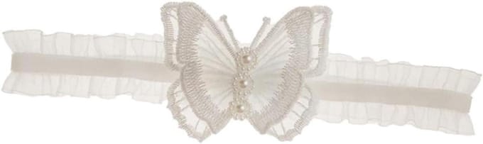 Kanten Kousenband - Bruids Kousenband - Bruiloft Accessoire - Elastisch Kant - 40 x 6.5 cm - Wit