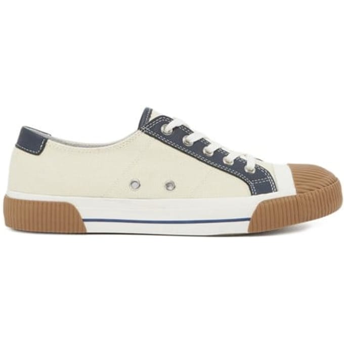 The Kooples Low Canvas Sneakers With Leather Inserts Ecru Maat: 36 | Sneakers Outlet | Unisex | Ecru