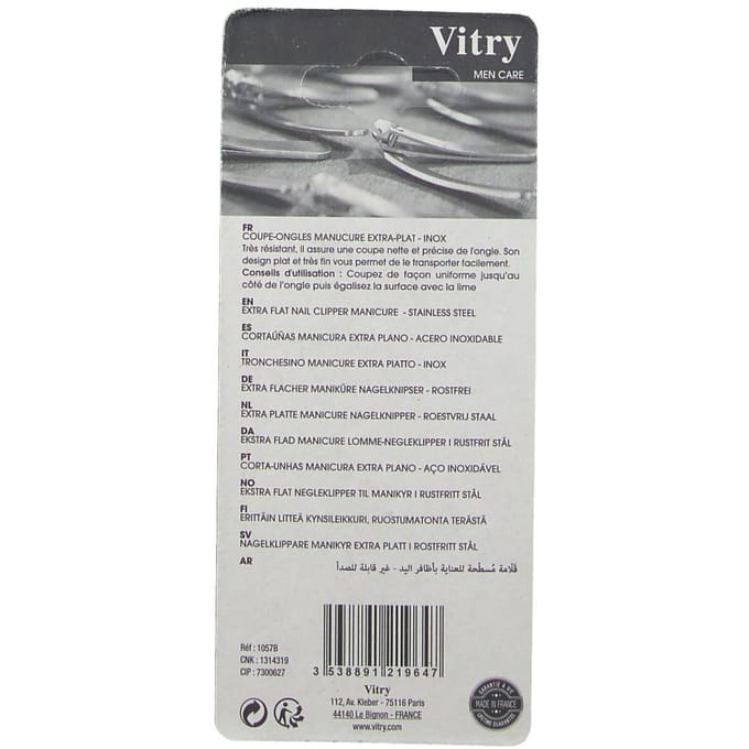 Vitry Manicure Nageltrimmer Extra Plat Roestvrij Staal