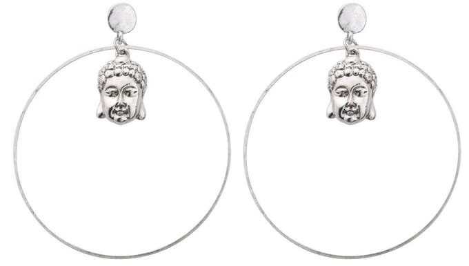 Behave - Oorstekers Boeddha - Cirkelvormige Hanger - 8 cm