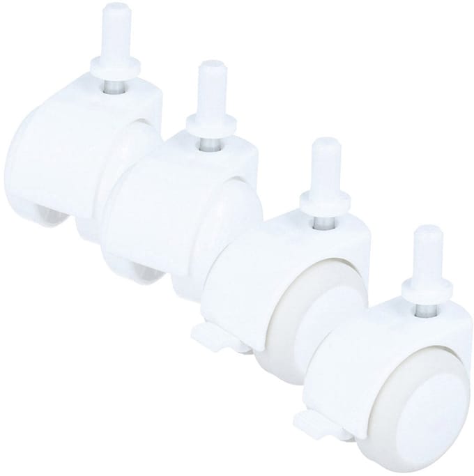 Babybedwielen - set wit 4 st