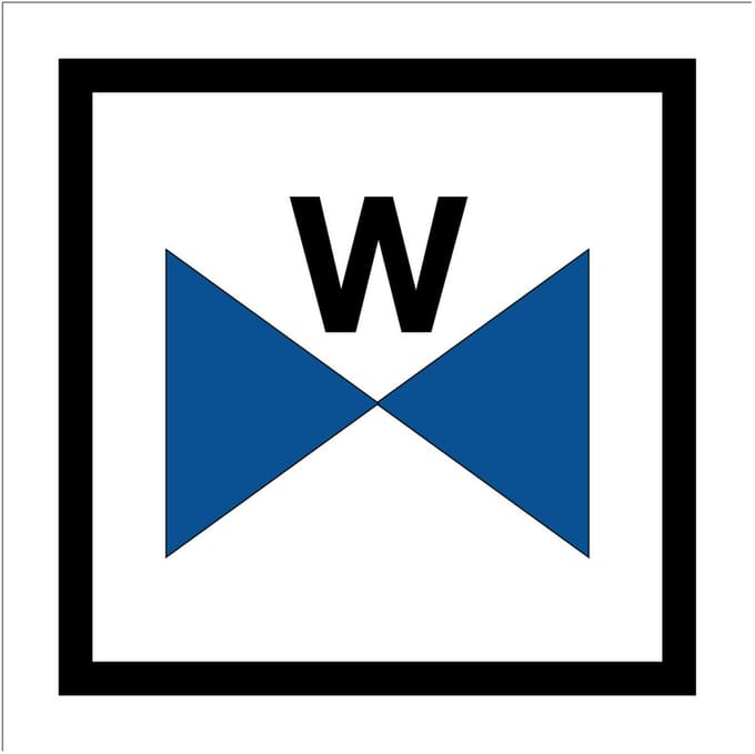 Waterafsluiter sticker 100 x 100 mm