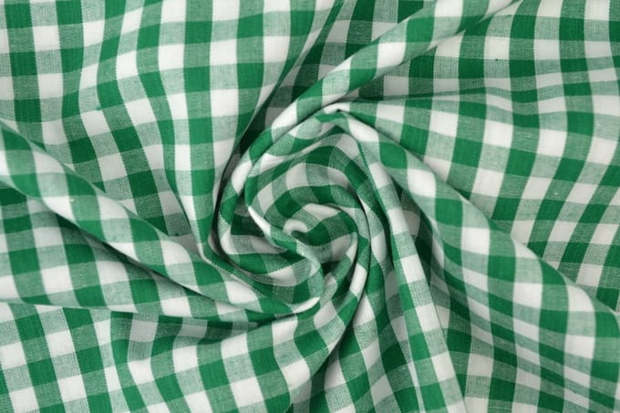 Ruitjesstof - Donkergroen 6,5mm ruit - 1 meter - Per meter - 150cm breed