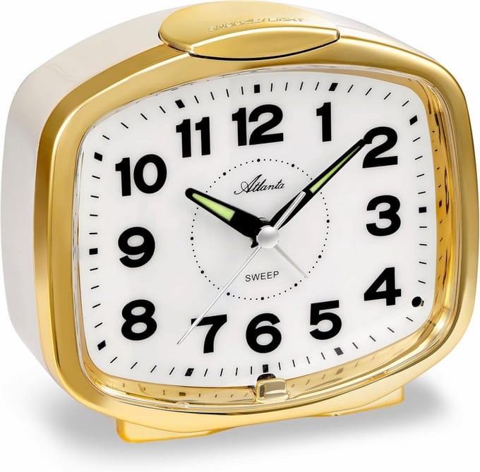 Luide Wekker met Nachtlampje en Lichtsensor - Stil Quartz Alarm