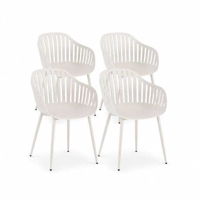 DS4U® - Harry tuinstoel - Set van 4 - Ivoor - Kunststof - Kuipstoel
