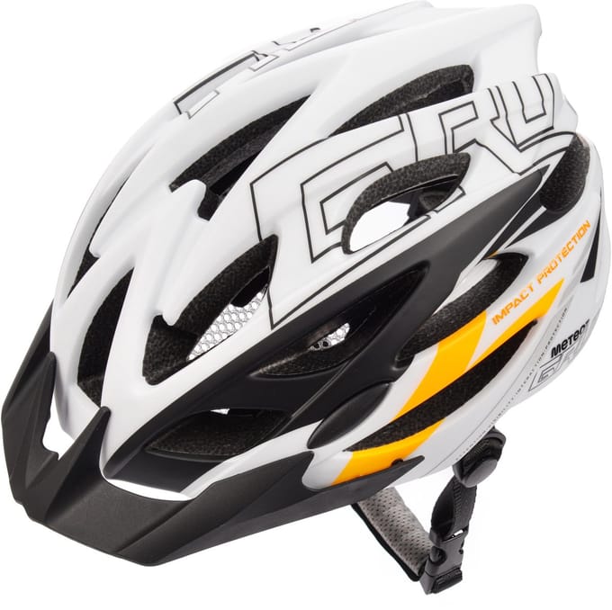 Meteor Gruver S 52-56 cm - Fietshelm - Wit/Zwart/Oranje