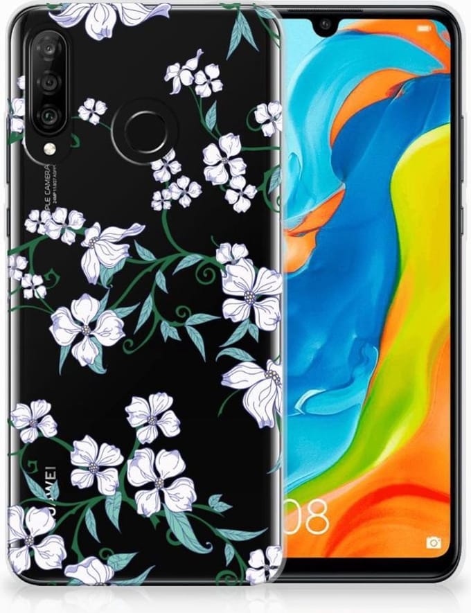 Huawei P30 Lite Uniek TPU Case Blossom White