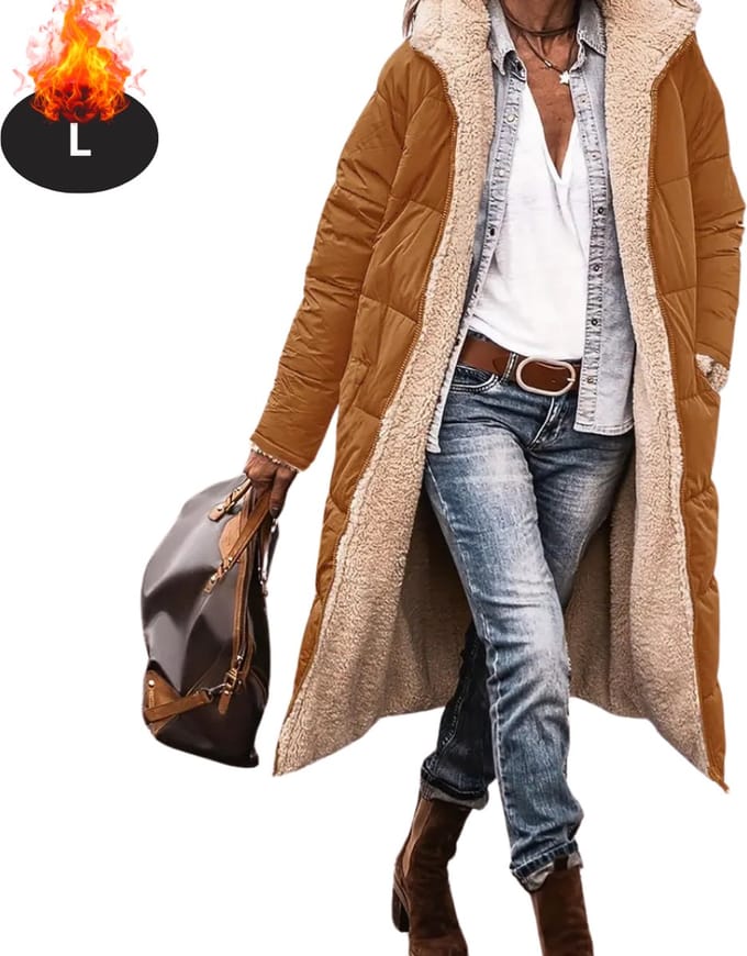 Nivard Winterjas - Parka - Dames - Winter - Jas - Volwassen - Stijlvol - Aarde Geel - L