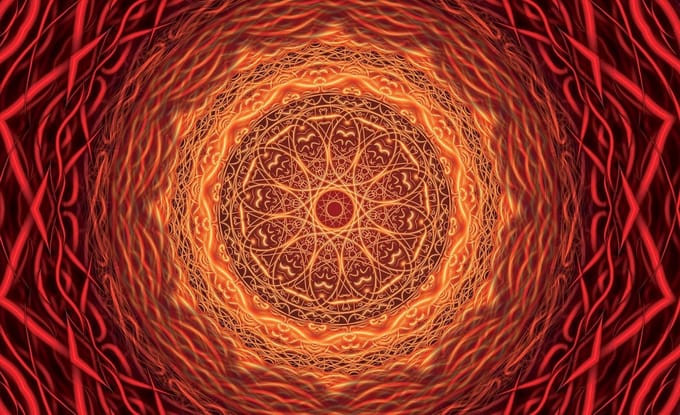 Poster | Oranje , Rood | 104 x 70,5 cm