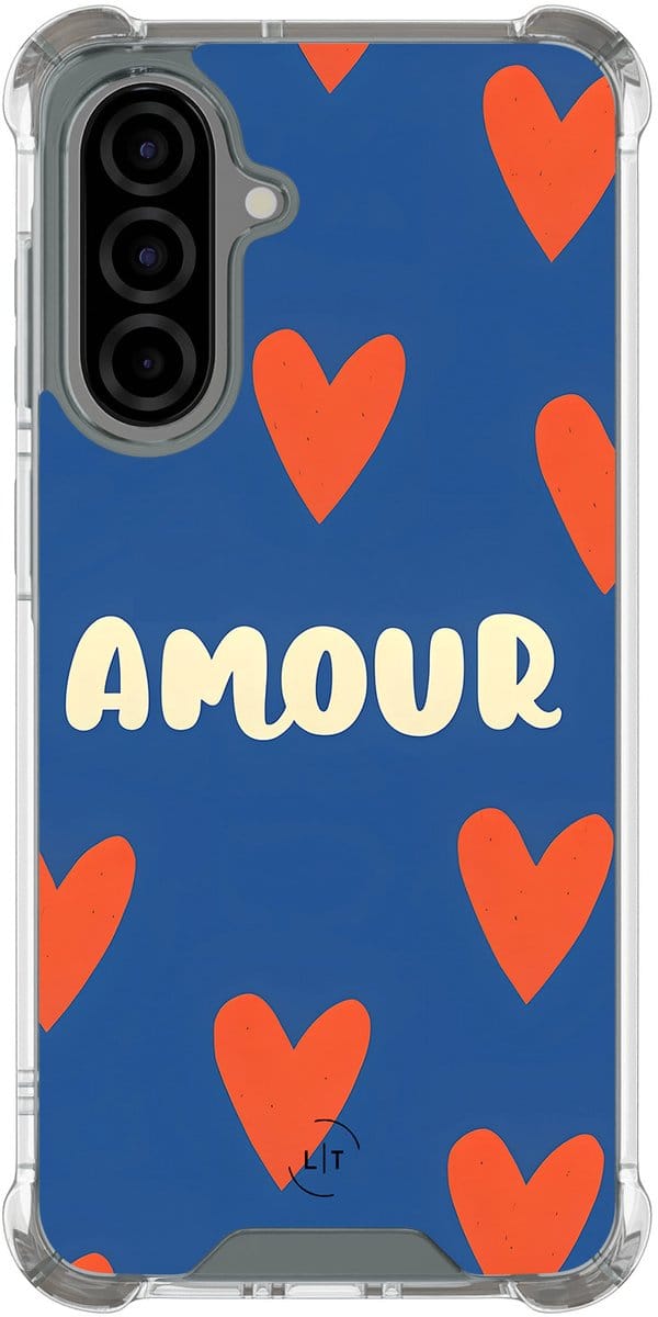 Shockproof hoesje - Geschikt voor Samsung Galaxy A56 - Amour - Extra sterke case - TPU/polycarbonaat - Tekst - Multi, Transparant