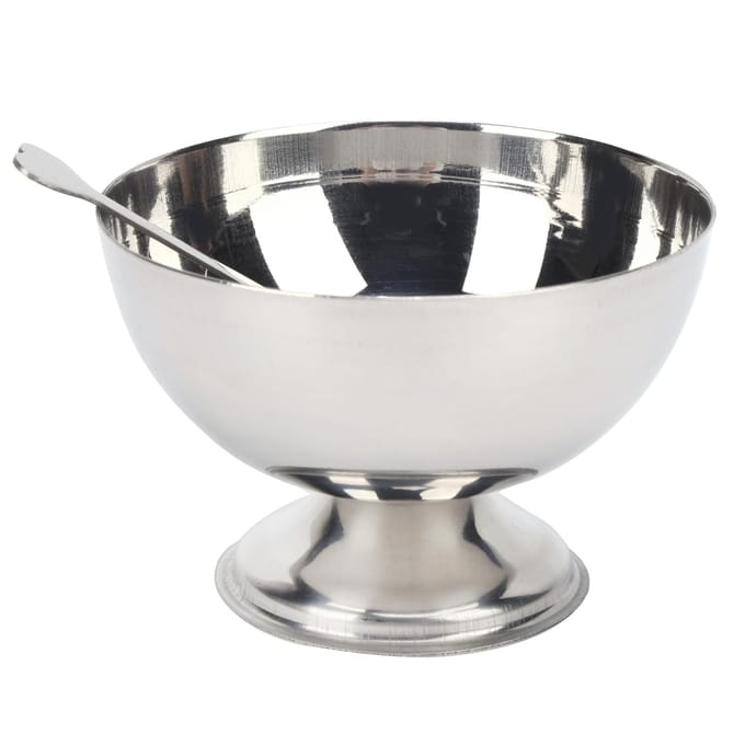 Dessertkommen RVS Milkshakebeker Kortvoetig Medium Snackschotel voor IJs Fruit black