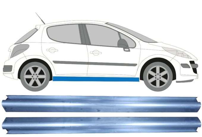 Reparatie dorpel voor Peugeot 207 207+ 2006- / Links + Rechts / Set
