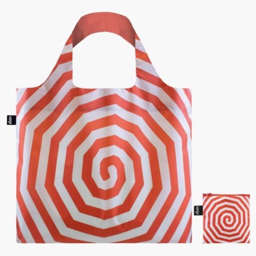 Loqi opvouwbare tas - spirals rood gerecycled