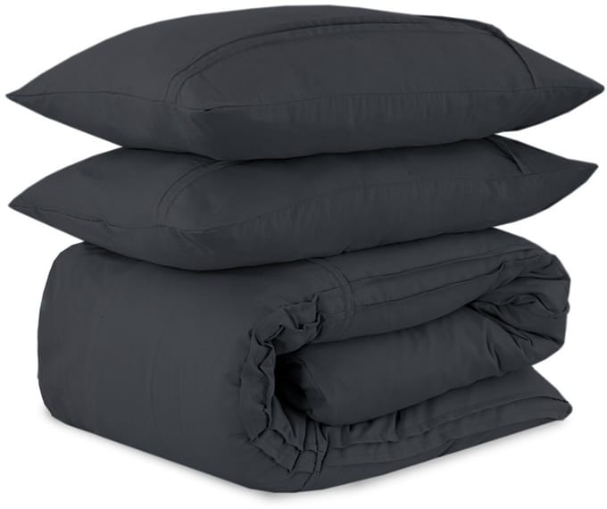 Dekbedovertrek Washed Tufted - Antraciet - 140 x 200/220 cm