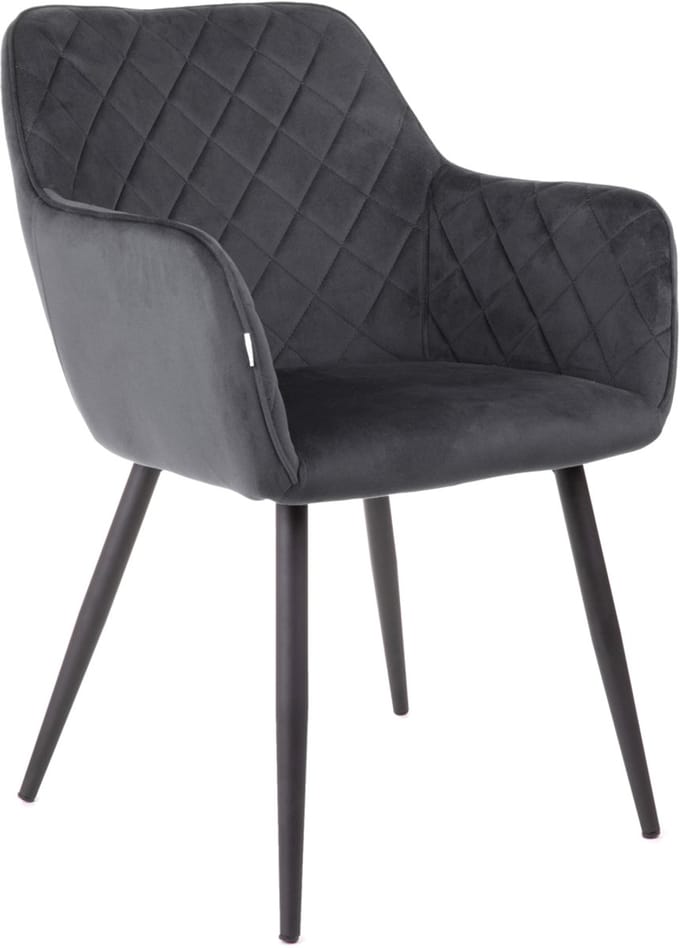 HOMLA - Chair - SHELTON - Velour Grey - 56x60x84cm
