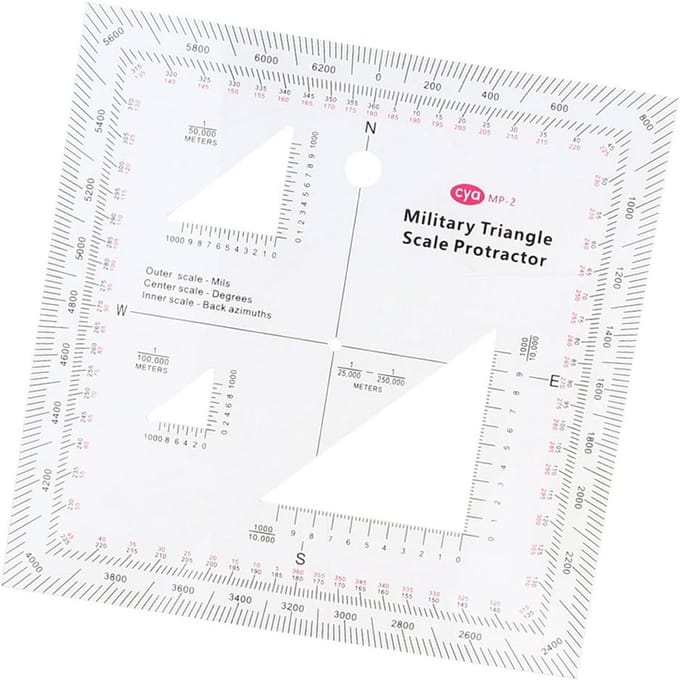 Militaire Driehoek Schaal voor Topografische Kaarten en Navigatie