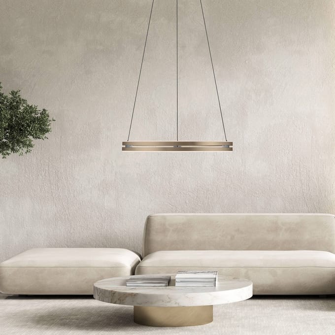 LED hanglamp PURE E-Loop brons, Ø 70 cm, aluminium, CCT