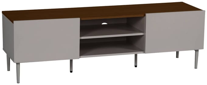 sweeek - Tv-meubel metaal en houtdecor 2 deuren 140cm - ashton