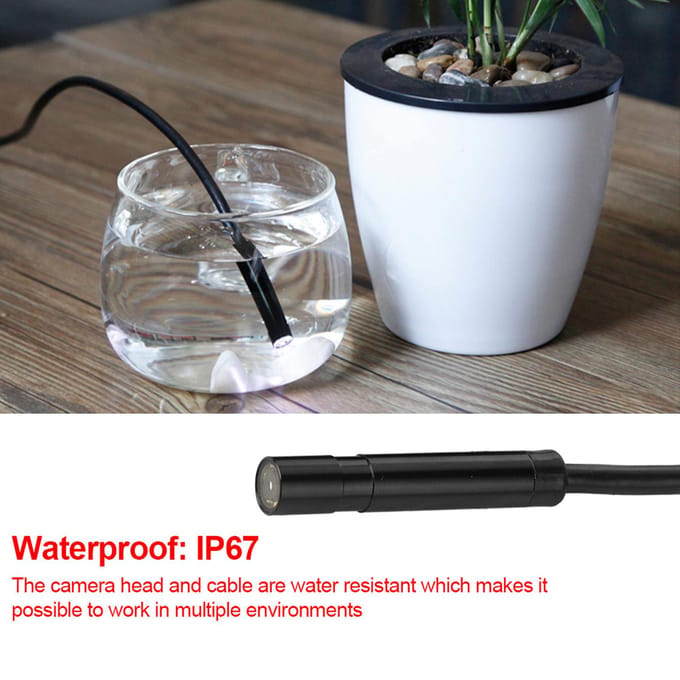 1pc Endoscope USB Noir 15 Mètres avec Caméra Étanche 2 Mégapixels pour Inspection de Tuyaux et de Voitures gray