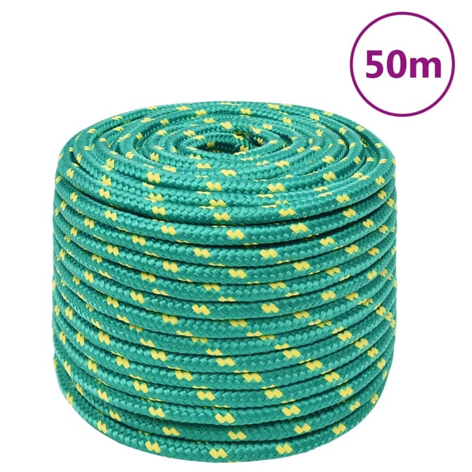 vidaXL - Boottouw - 14 - mm - 50 - m - polypropyleen - groen