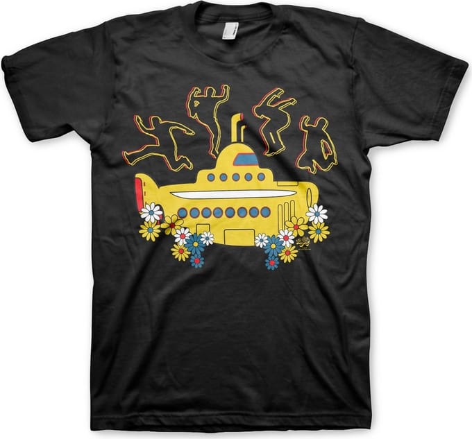 The Beatles Unisex Tshirt -M- Yellow Submarine Zwart