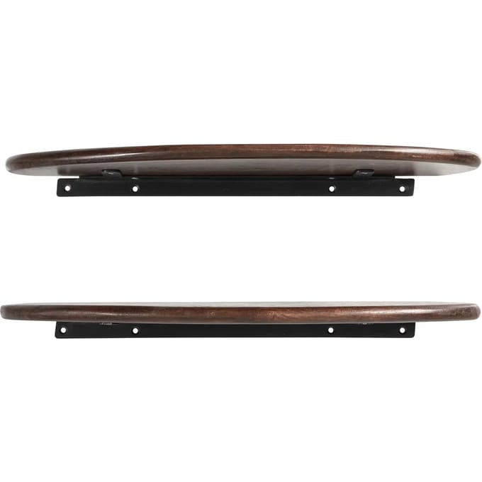 WOOOD Set van 2 Wandplanken Layer - Hout - Walnoot - 2x50x14