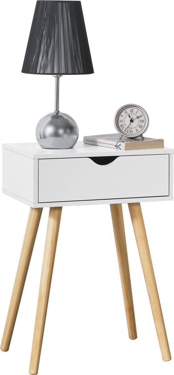 Bijzettafel Östersund 60x40x29,5 cm set van 2 wit [en.casa]