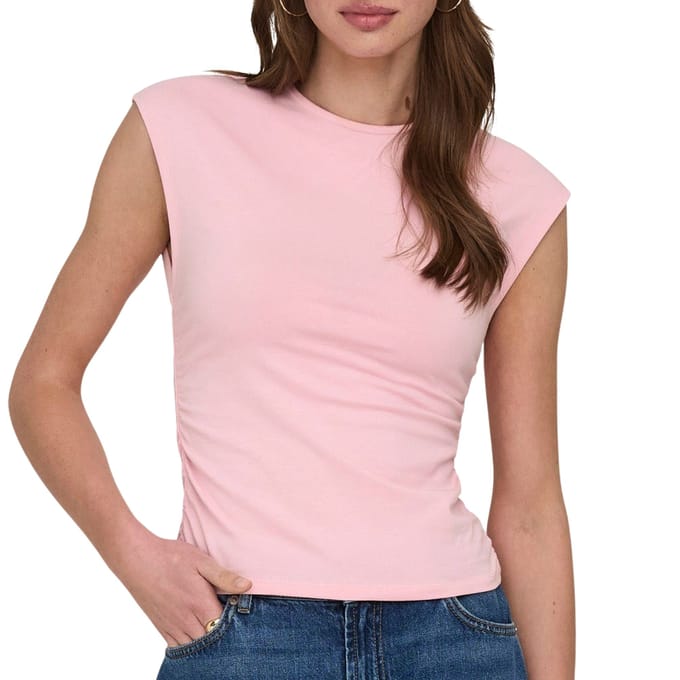 slim fit T-shirt van katoenmix model 'MIRA'