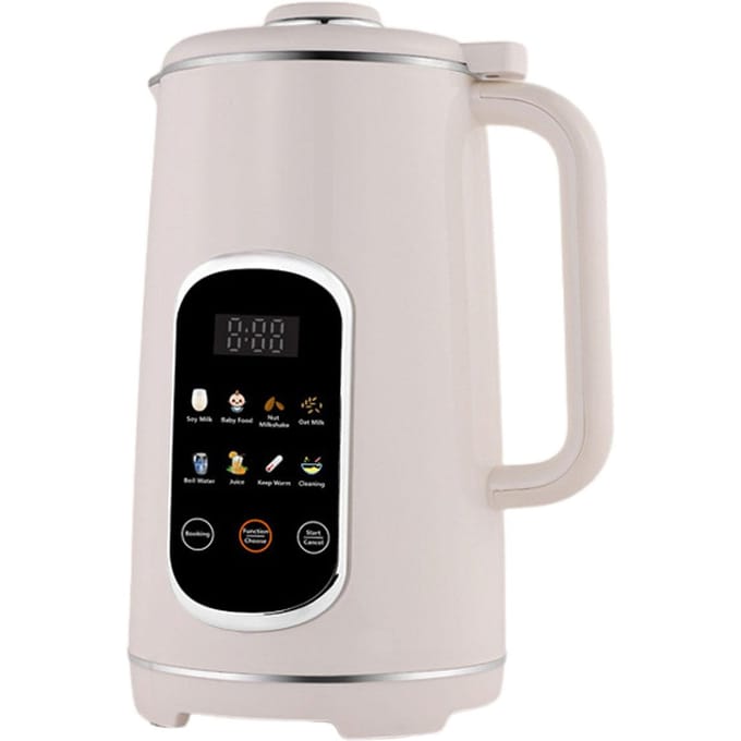 Notenmelk Maker Blender 8 in 1 Programmeerbare Sojamelk Machine Digitale Display Roestvrijstalen Messen 12L Capaciteit Zelf L wit