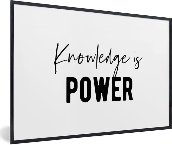 Fotolijst incl. Poster - Quotes - Kennis - Leren - Studenten - Studeren - 30x20 cm - Posterlijst