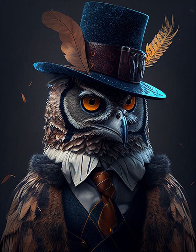AI - Woondecoratie - Poster - Dieren - Uil - Pak - 16 - 30 x 40 cm