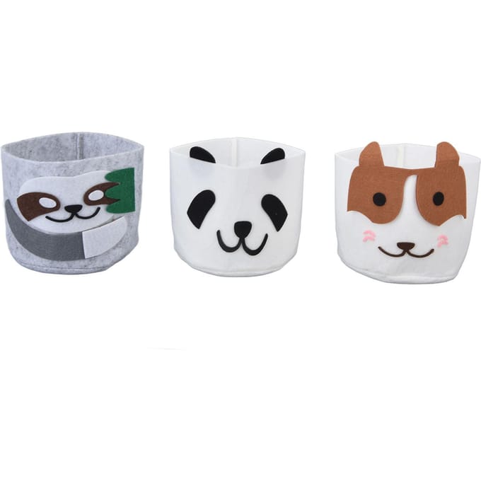 Panier Plante Animal Artisanat Panda Paresseux Chien Forme Pot de Fleurs Récipient pour Décoration Intérieure white