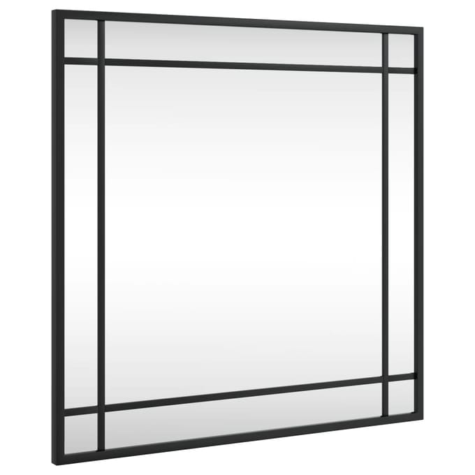 vidaXL - Wandspiegel - vierkant - 50x50 - cm - ijzer - zwart