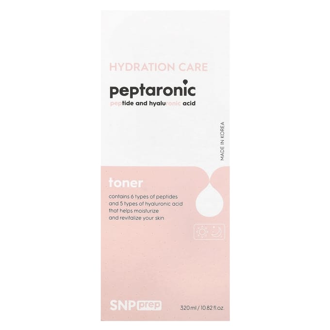 SNP, Prep Peptalone, Peptides and Hyaluronic Acid, Toner, 10.82 fl oz (320 ml) white